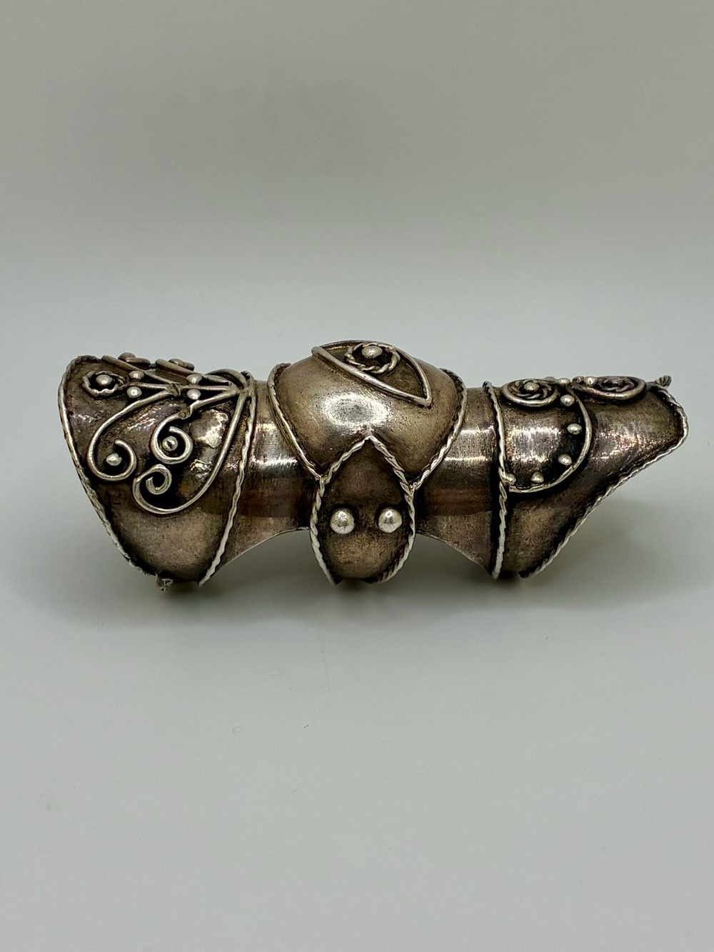 Silver 925 articulated  Full Finger Gothic Armour ring